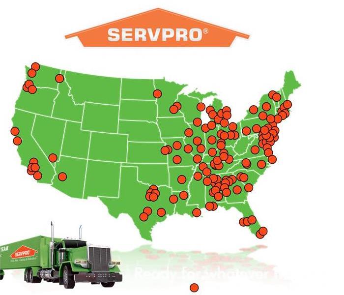 green US map with a truck 