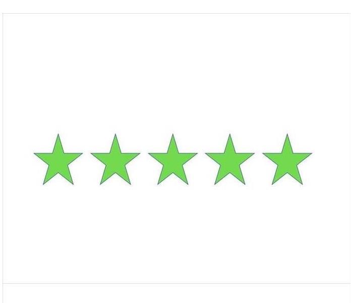 5 green stars in a row 